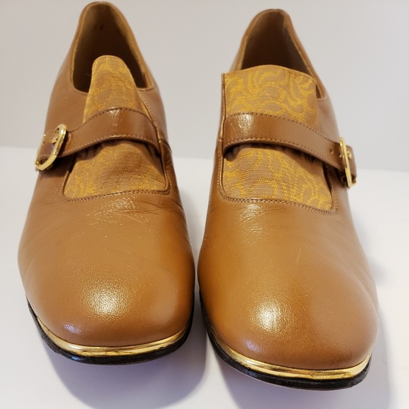 Amano lady dou last vintage retro tan heels - Picture 3 of 6